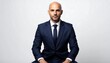 © birth7 - Confident businessman in suit standing against neutral background expressing leadership and professionalism