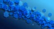 © Muna - A mesmerizing array of blue hexagons floating in a gradient blue background