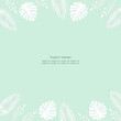 © On_illustration - グリーン背景 リーフ装飾フレーム 正方形レイアウト