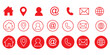 © Daishin - Contact Information Icons Set Featuring User Home Phone Email Location Mail Globe and Mobile Symbols in Three Different Styles Exactly 200 Characters