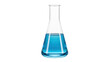 © Nuria - Isolated flask containing blue liquid in laboratory glassware for science experiment