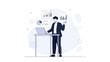 © Bali - Man analyzing business growth charts on laptop, data visualization, corporate strategy