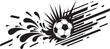 © Natural vibes - Soccer Ball Splash Dynamic Motion Black and White Vector Graphic
