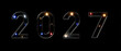 © rafaelnlins - Número 2027 iluminado sobre fundo escuro, representando Ano Novo, futuro, metas, renovação, planejamento, celebração, esperança e início de um novo ciclo