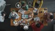 © InfiniteFlow - Online pharmacy icons showing medicine, healthcare, prescription and medical services with digital pharmacy, online drugstore, telemedicine and modern pharmaceutical solutions. Funnel