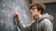 © Ilmi - Young Student Solving Mathematical Equation on Chalkboard in Classroom Setting