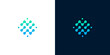© anello - Abstract technology network nodes connecting in a diamond shape, digital innovation and connectivity concept