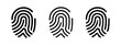 © drawing lines - Fingerprint Biometric Identification Icons Set: Security and Identity Symbols