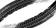 © muhammad - Auto tire tread grunge element. Car and motorcycle tire pattern, wheel tyre tread track. Black tyre print.