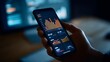 © Oleh - Hand holding smartphone displaying real time financial data