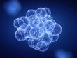 © Johannes - quantum particle cluster isolated on a blue background