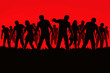 © Daniel - Hordas de zombis contra fondo rojo