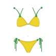 © Md Ibrahim - A bright yellow two piece swimsuit with green accents for summer vacation