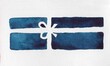 © Demetr White/Stocksy - A cute minimalist blue gift with a bow.