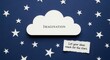 © Vistara  - A white cloud with the word 'Imagination' on it, surrounded by stars and a message encouraging ideas to reach for the stars.