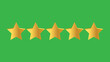 © Ilallali - Star icon. vector yellow isolated five stars. customer feedback concept on green background