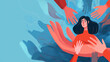 © Nari - Psychology support for person concept. Hands helping, caring about womans mental health. Social aid, assistance, solidarity from charitable community, supportive society. Flat vector illustration