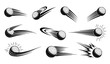 © Abirex - A set of golf balls in motion with dynamic lines and speed effects in a black and white vector illustration