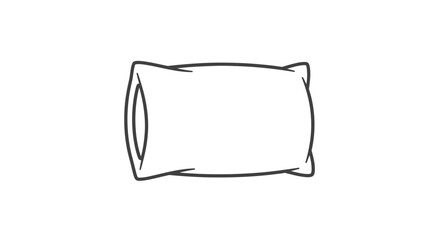 Naklejka na meble Simple Line Drawing of a White Pillow on a White Background