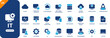© icon - IT icon. Including server, technology, installation, database, software development. Solid vector icon set.