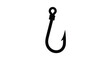 © RKGolam - A simple black silhouette of a fishing hook on a white background
