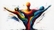 © PicksZone - Abstract painting of three intertwined figures representing unity, diversity, connection and emotional relationships.