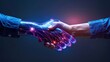 © savittree - Human and Robot Handshake Symbolizing Collaboration Between Technology and Humanity in a Futuristic Setting