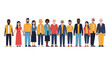 © Ahmad - A diverse group of people of various ages, genders, and ethnicities standing together in a line.