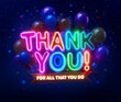 © Ronjite - Colorfulthankyouneonsignwithballoonsandconfetticelebration