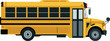 © Heriken - Yellow school bus side view vector illustration isolated on white background, detailed student transportation vehicle design for education and public transit concept