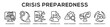 © Littlestar23 - Crisis Preparedness web banner icon vector illustration concept for business with icon of Risk Assessment, Crisis Management, Emergency Preparedness, Contingency Plan, Incident Management, Crisis.