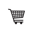 © BIBI - Shopping cart icon with wheels on white background for ecommerce and retail concepts