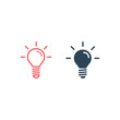 © Muhammad - Light Bulb icons set vector. Idea sign, solution, thinking concept. Lighting Electric lamp. Electricity, shine. Trendy Flat style for graphic design.