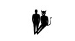 © Dhananjaya - Silhouette of a person standing with a devil shadow representing temptation and hidden evil