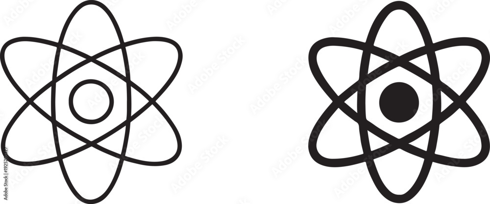 Atom icon isolated on white background. Clean science symbol vector ...