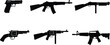 © Jewel - Black silhouettes of various firearms including pistols and revolvers silhouette