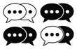 © Hintsync - Four Speech Bubble Icons: Two Black, Two White, Showing Conversation