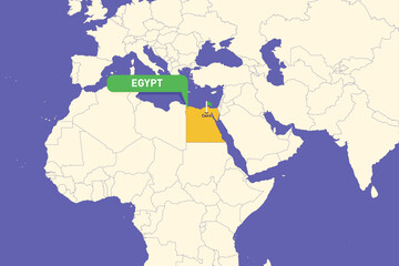  Illustration of Egypt map highlighting Cairo