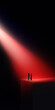 © Lustre Art Group  - Dramatic poster two figures under red spotlight in digital void. Concept of cybersecurity alert, critical system event, data breach response and high risk technology environment.