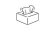 © Olpa - Hand-drawn illustration of a tissue box with a tissue emerging, simple line art