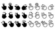 © SAYEMART - Touch screen hand gestures icon set for mobile interface design showing swiping scrolling tapping and zooming actions in solid black and thin outline versions