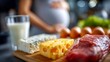 © keks20034 - Balanced Prenatal Diet Concept With Dairy and Meat