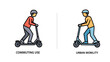 © Mehedi - Dynamic Urban Mobility and Commuting Use with Electric Scooters for Modern City Transportation and Sustainable Green Lifestyle