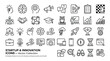 © STM  2.0 - A comprehensive set of startup and innovation line icons illustrates concepts related to business development, success, education, and technology initiatives.