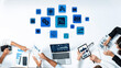 © InfiniteFlow - Translation icons show international languages, interpretation, and communication. Translation helps global business, translation supports learning, and translation improves cultural exchange. Entice
