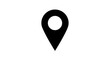 © Rokibul - A black and white icon of a location pin on a white background.