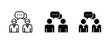 © supplement - Sketch, solid, and pixel icons representing communication between two people