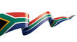 © Xero Squad - A Waving South African Flag Ribbon Against a Black Background, Symbolizing National Pride and Unity