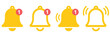 © welcome  saiful   - Notification bells icon, ringing bell with new alert, vector symbol for alarm clocks, smartphone app notifications, incoming messages, push alerts, and user interface design projects.