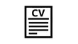 © ana - Vector illustration of a simple black and white icon of a cv or resume on a on a transparent background